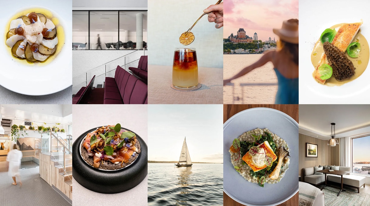 Collage of food and destination photos in Halifax