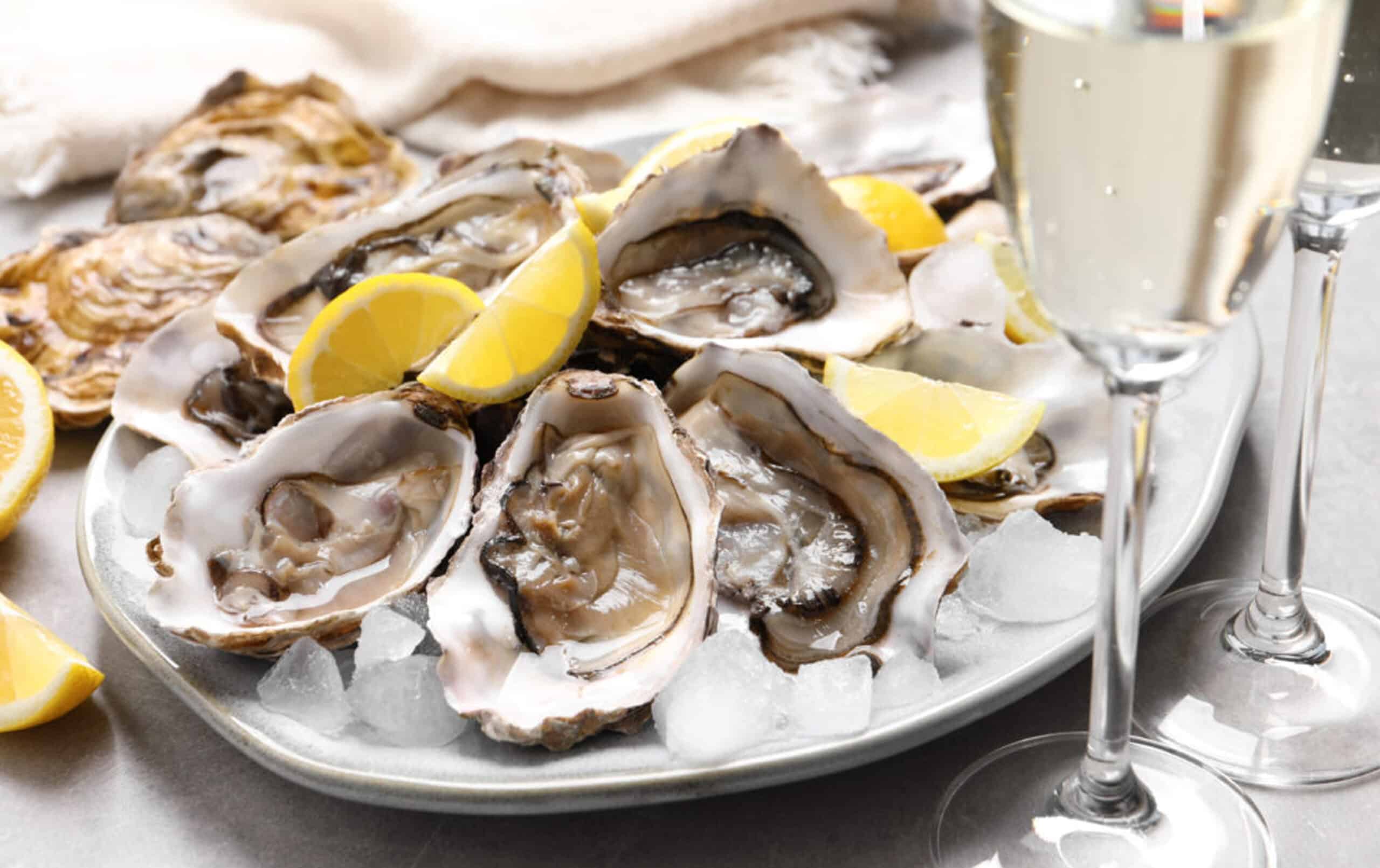 cafe lunette fresh oysters with lemon wedges